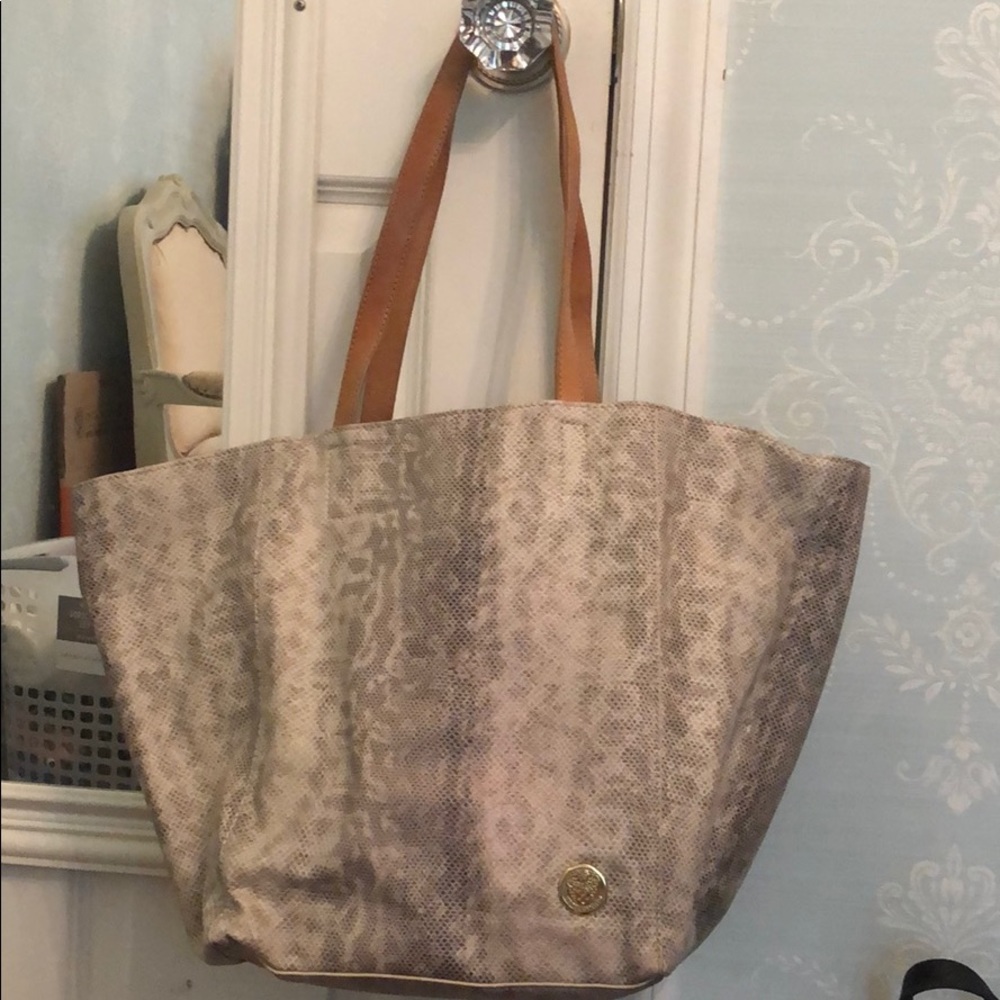 Snakeskin Leather Vince Camuto Tote